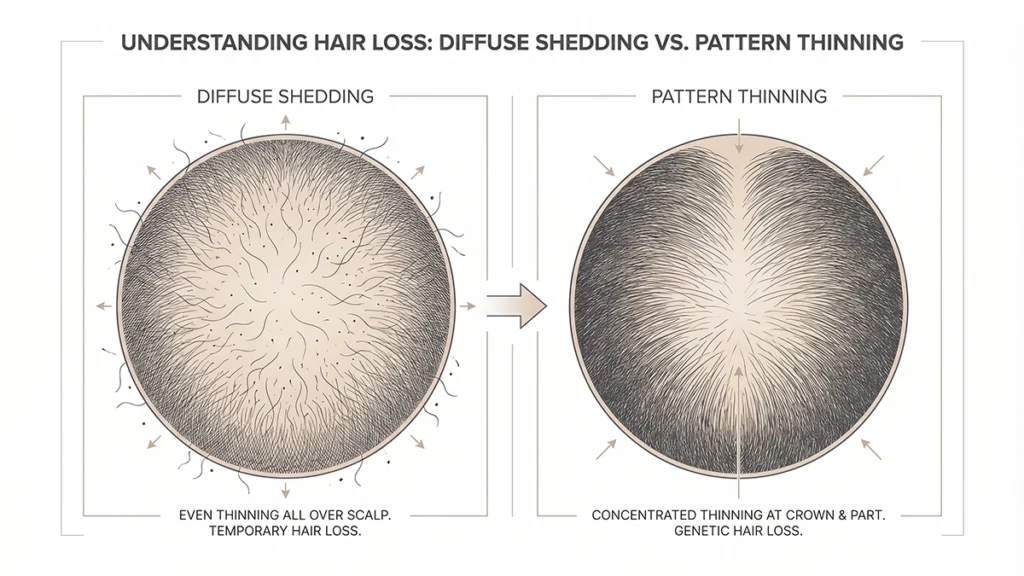 Diffuse Shedding vs Pattern Thinning